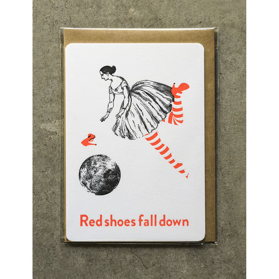 特厚口カード「Red shoes fall down」
