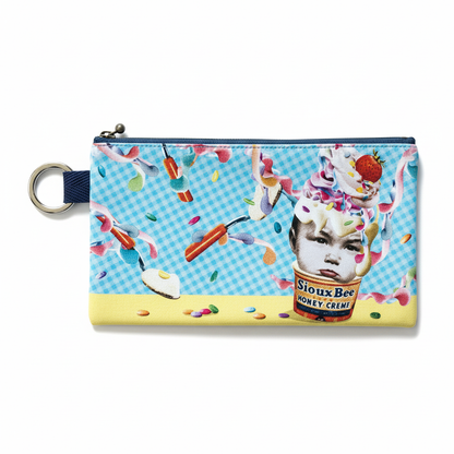 フラットポーチ「Don't eat my ice cream!!」