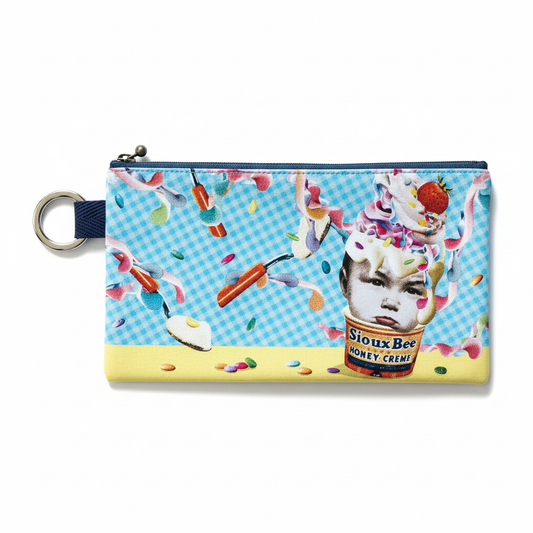 フラットポーチ「Don't eat my ice cream!!」