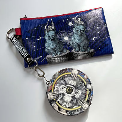 フラットポーチ「Night cats」