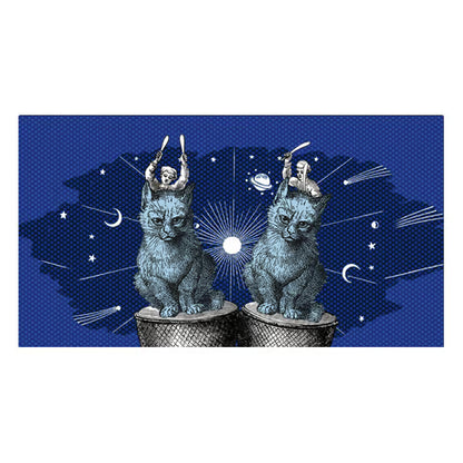 フラットポーチ「Night cats」