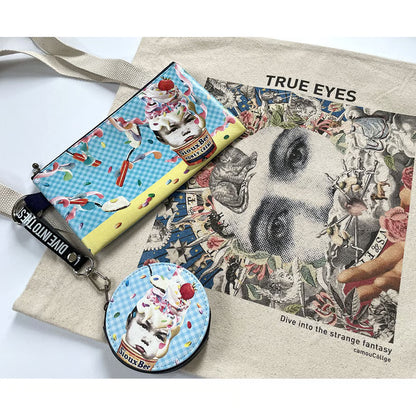 ラウンドポーチ「Don't eat my ice cream!!」